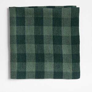New! Crate&Barrel EUROPEAN FLAX Linen Buffalo Check Napkin